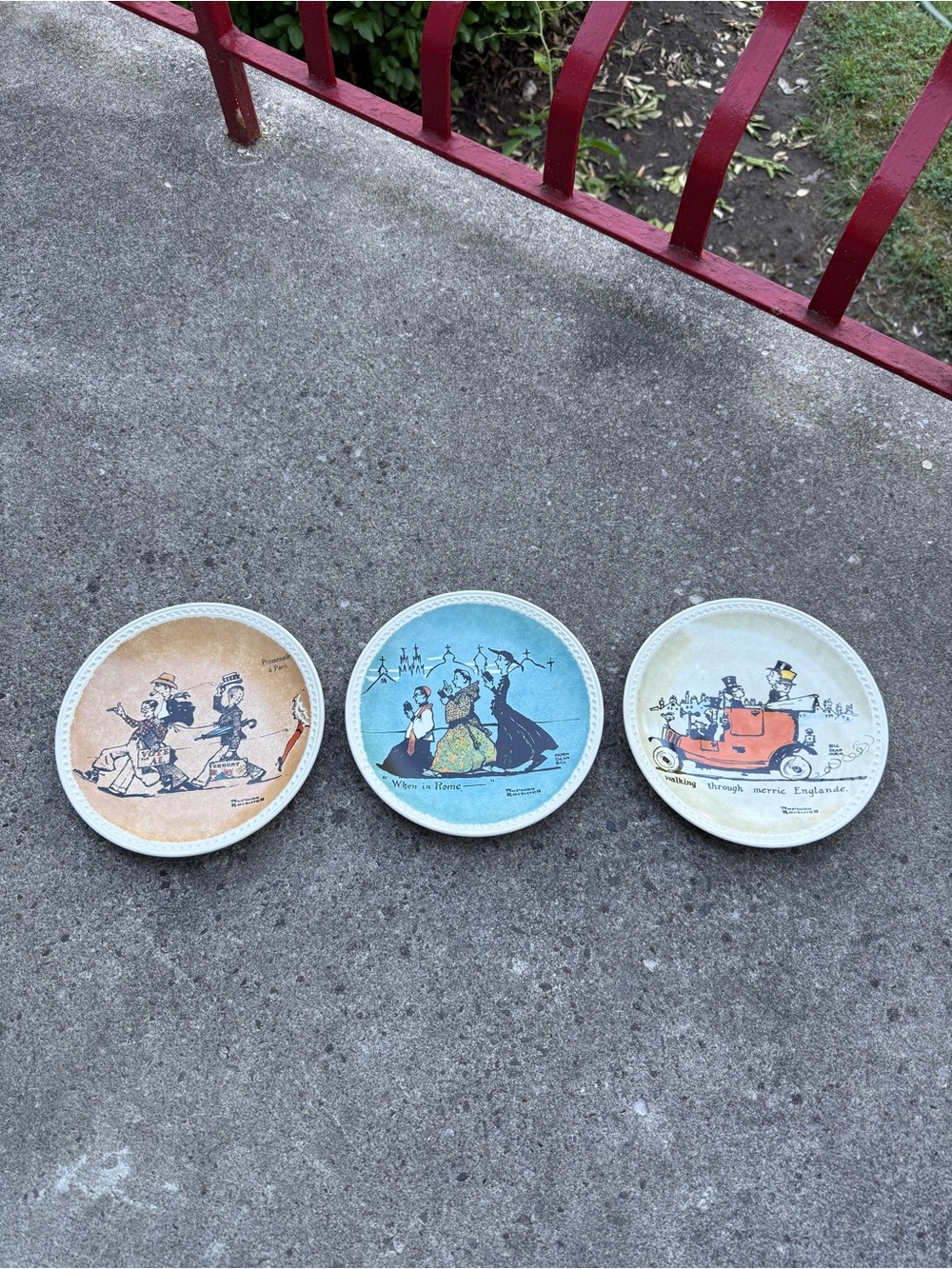 Newell Pottery Co. Norman Rockwell on Tour Collector Plates
